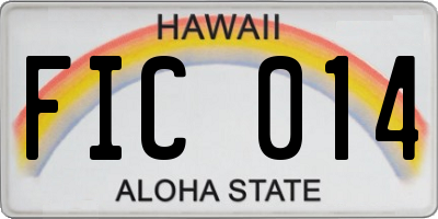 HI license plate FIC014