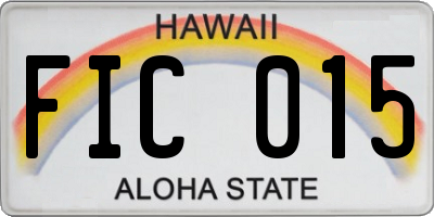 HI license plate FIC015