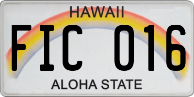 HI license plate FIC016