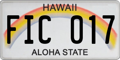 HI license plate FIC017