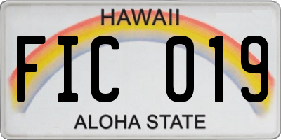 HI license plate FIC019