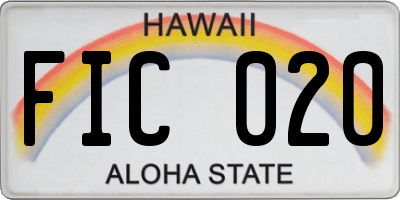 HI license plate FIC020