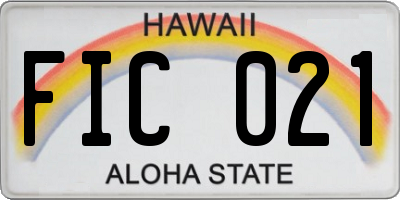 HI license plate FIC021