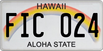 HI license plate FIC024