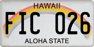 HI license plate FIC026