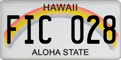 HI license plate FIC028