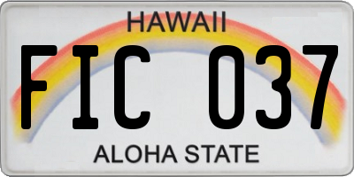 HI license plate FIC037