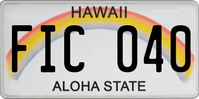 HI license plate FIC040
