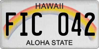 HI license plate FIC042
