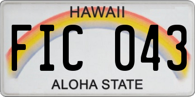 HI license plate FIC043