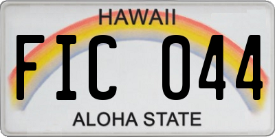HI license plate FIC044