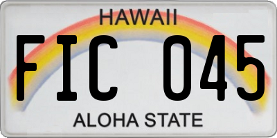 HI license plate FIC045