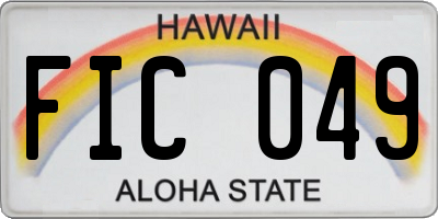 HI license plate FIC049
