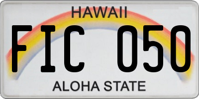 HI license plate FIC050