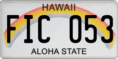 HI license plate FIC053