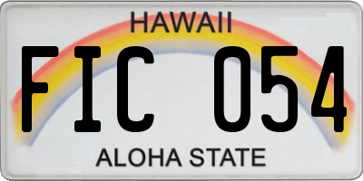 HI license plate FIC054