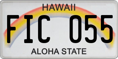 HI license plate FIC055