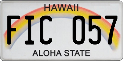 HI license plate FIC057