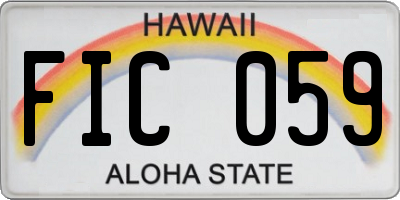 HI license plate FIC059
