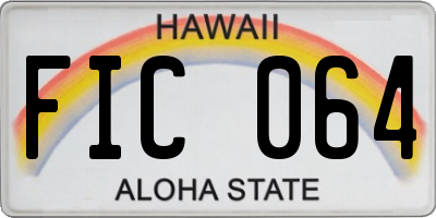 HI license plate FIC064