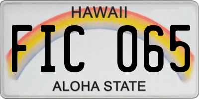 HI license plate FIC065