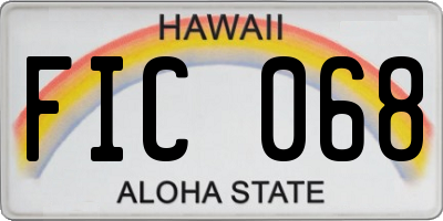 HI license plate FIC068