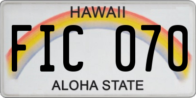 HI license plate FIC070