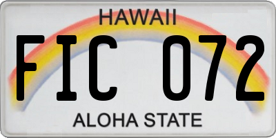 HI license plate FIC072