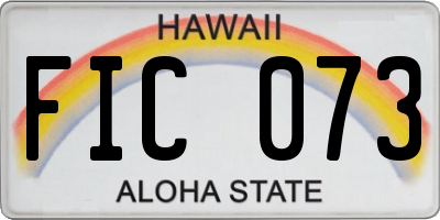 HI license plate FIC073