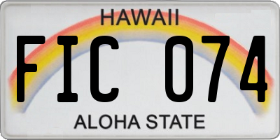 HI license plate FIC074