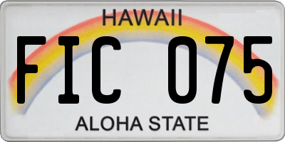 HI license plate FIC075