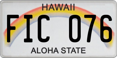 HI license plate FIC076