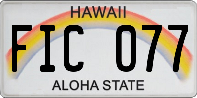 HI license plate FIC077