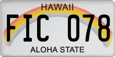 HI license plate FIC078