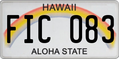 HI license plate FIC083