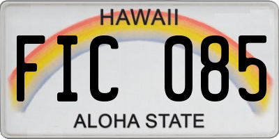 HI license plate FIC085