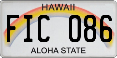 HI license plate FIC086