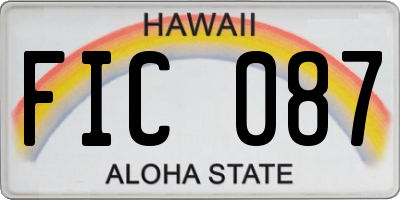 HI license plate FIC087