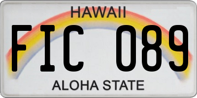 HI license plate FIC089