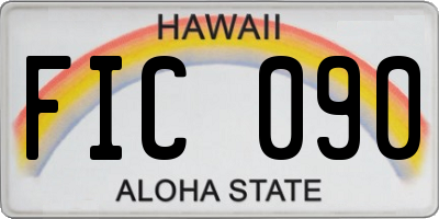 HI license plate FIC090