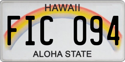 HI license plate FIC094