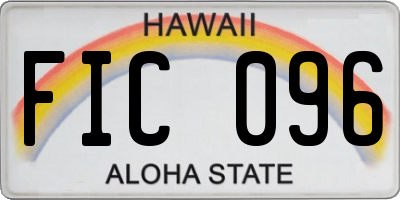 HI license plate FIC096