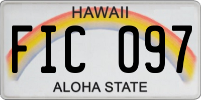 HI license plate FIC097