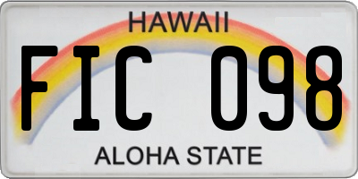 HI license plate FIC098