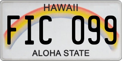 HI license plate FIC099