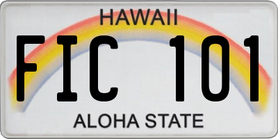 HI license plate FIC101