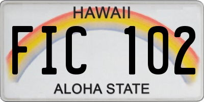HI license plate FIC102
