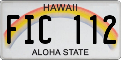 HI license plate FIC112