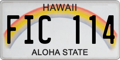 HI license plate FIC114