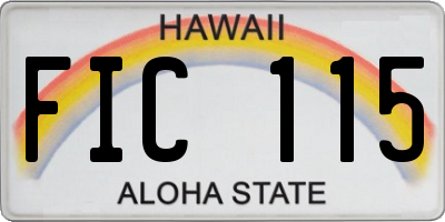 HI license plate FIC115